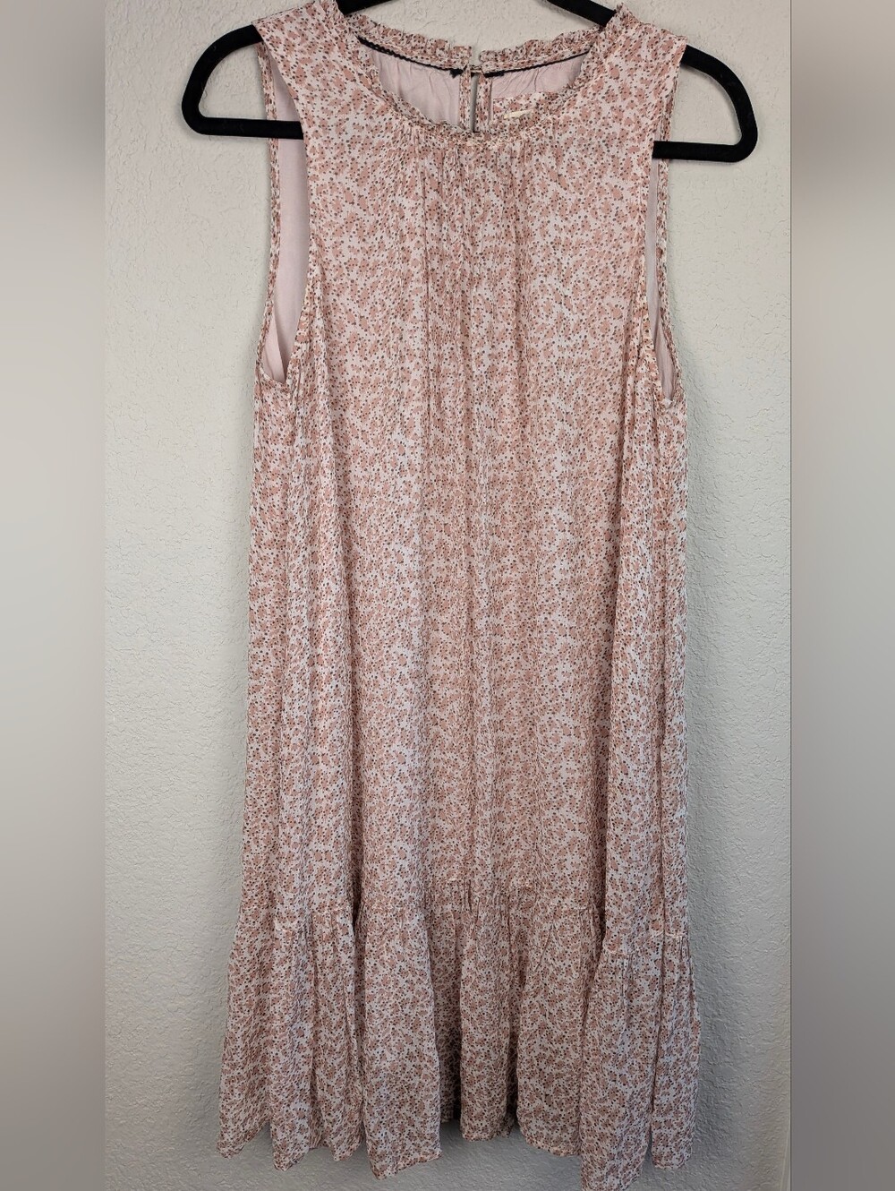 Anthropologie Midi Swing Dress Small Light Pink Sleeveless Lined Excellent Fairy